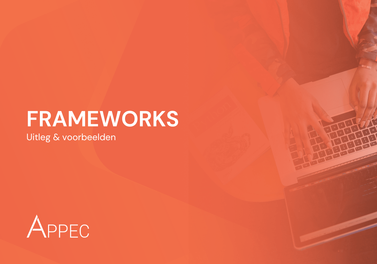 Het woord 'frameworks' met daaronder 'uitleg en voorbeelden'