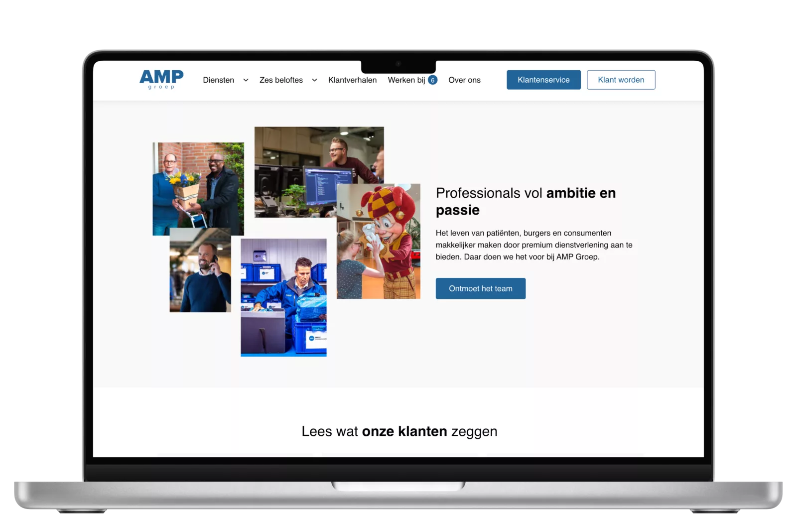 Over ons pagina met merkverhaal en teamvisie