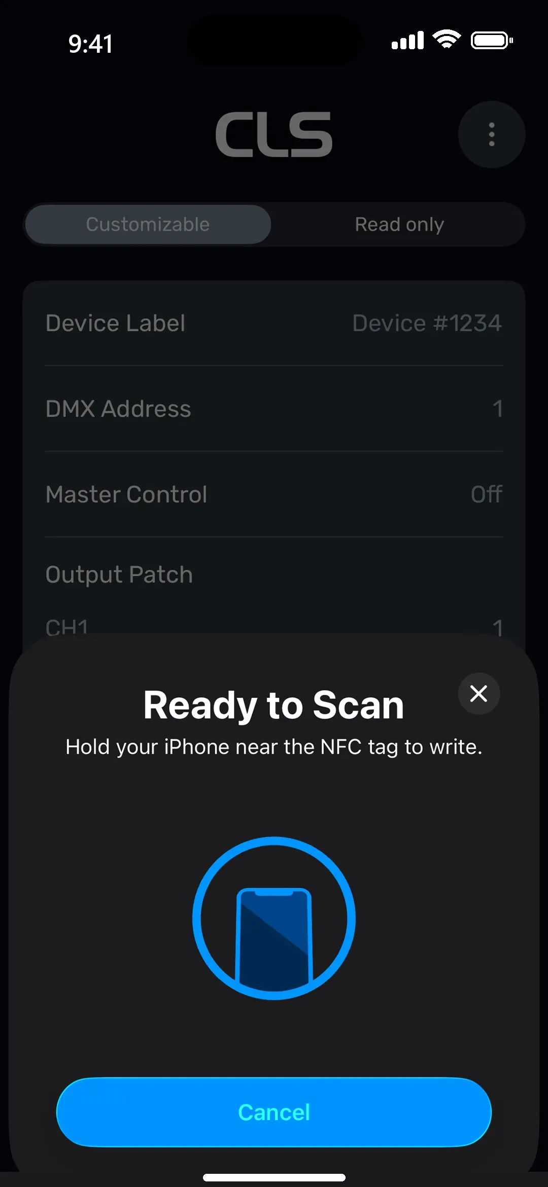 Aangepaste instellingen terugschrijven naar de driver via NFC