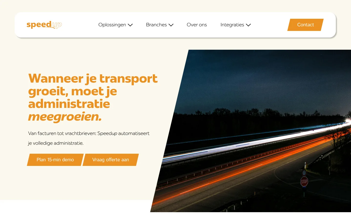 Pagina voor transport en logistiek